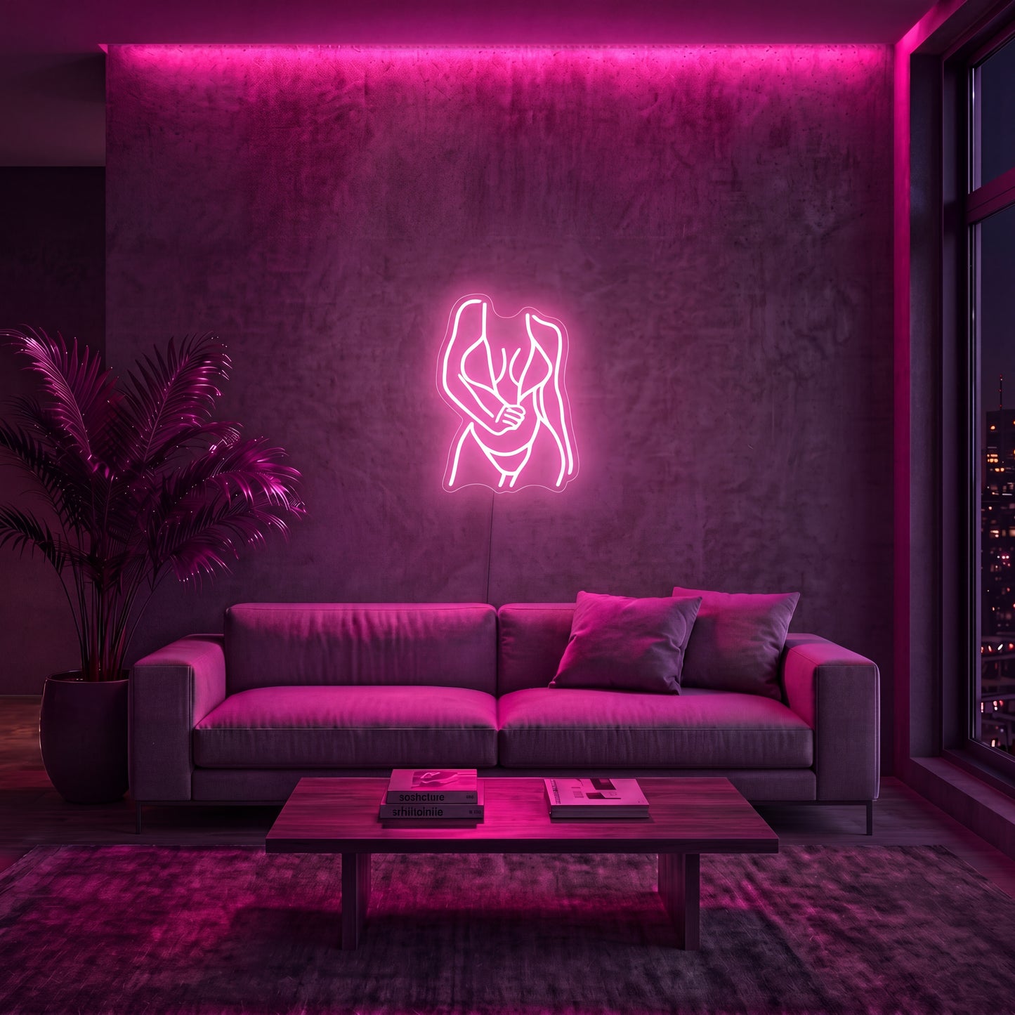 Néon LED Silhouette Femme | Enseigne Lumineuse Artistique | Support Acrylique & USB