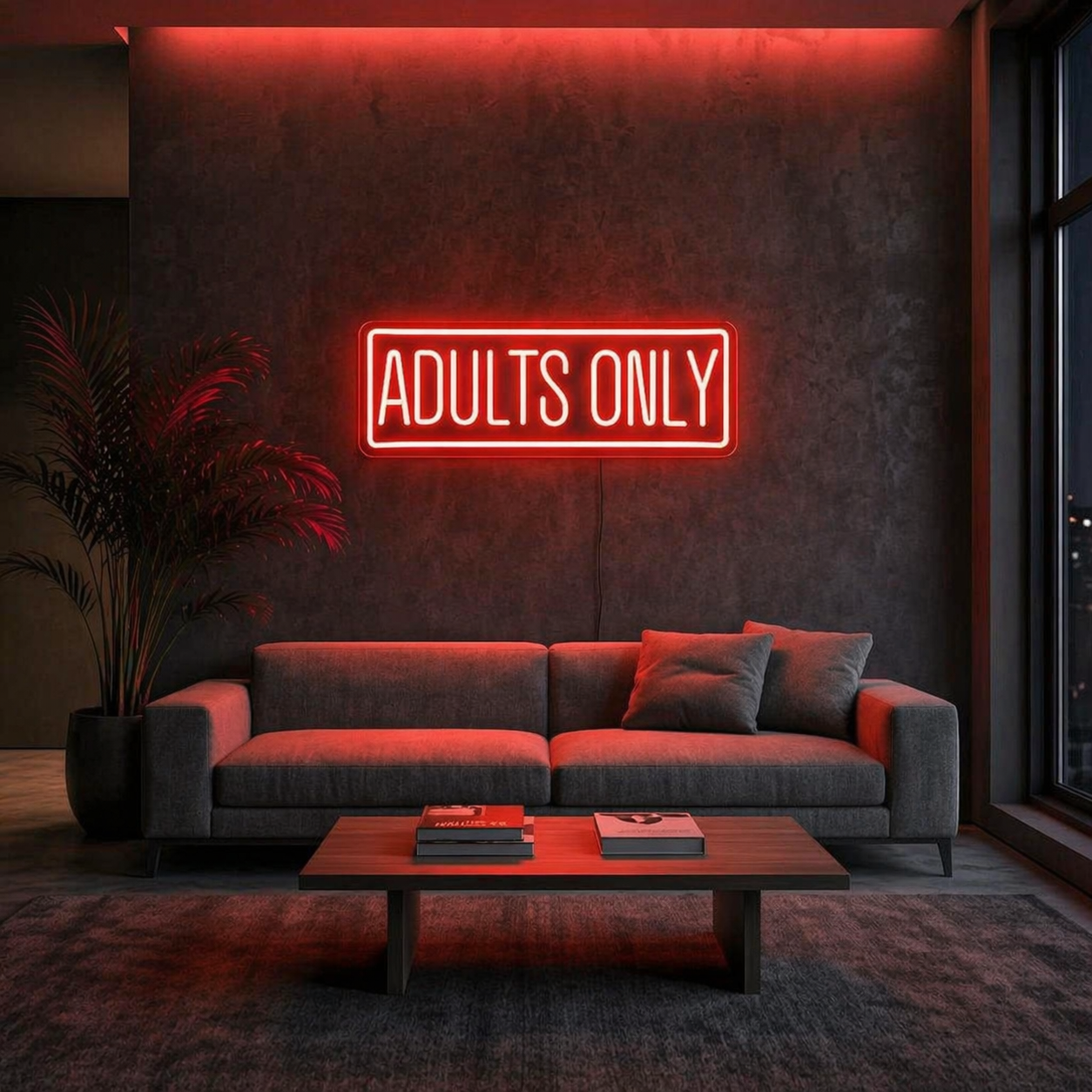 Néon LED texte décoratif adult | décoration murale intérieure