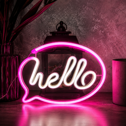 Néon LED « Hello » – Enseigne Lumineuse Murale Décorative