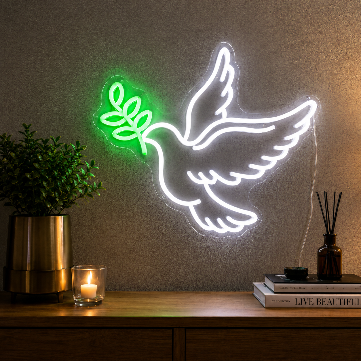Néon LED Colombe de la Paix – Décoration Murale | L'Atelier du Néon