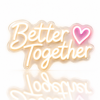 Néon LED Better Together | Enseigne Lumineuse Design | Intensité Variable & Support Acrylique