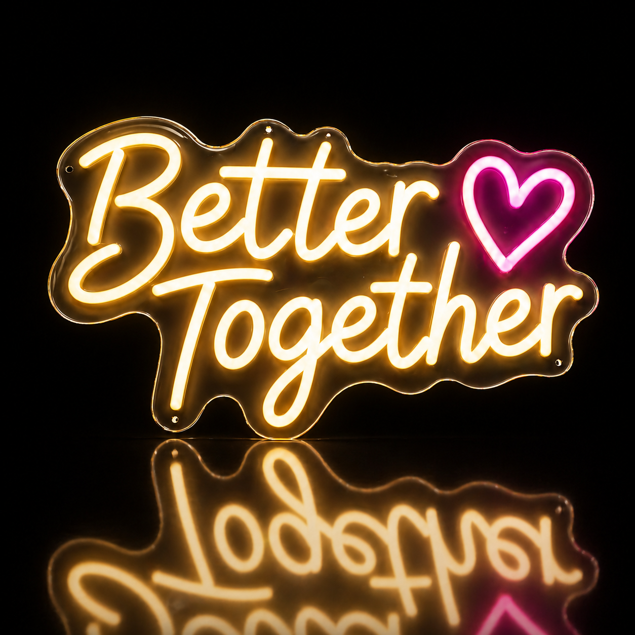 Néon LED Better Together | Enseigne Lumineuse Design | Intensité Variable & Support Acrylique
