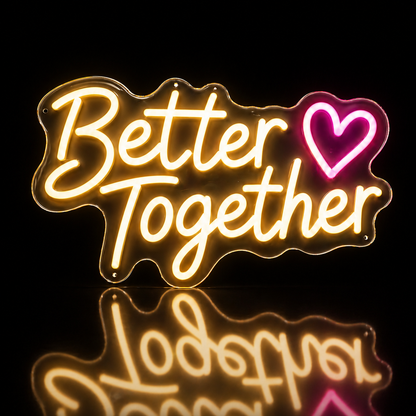 Néon LED Better Together | Enseigne Lumineuse Design | Intensité Variable & Support Acrylique