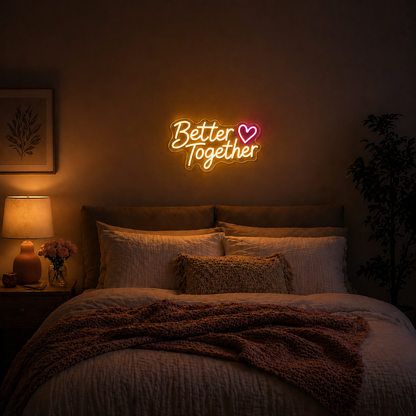 Néon LED Better Together | Enseigne Lumineuse Design | Intensité Variable & Support Acrylique