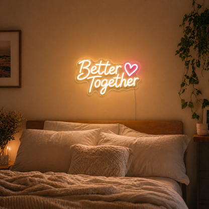 Néon LED Better Together | Enseigne Lumineuse Design | Intensité Variable & Support Acrylique
