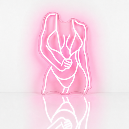Néon LED Silhouette Femme | Enseigne Lumineuse Artistique | Support Acrylique & USB