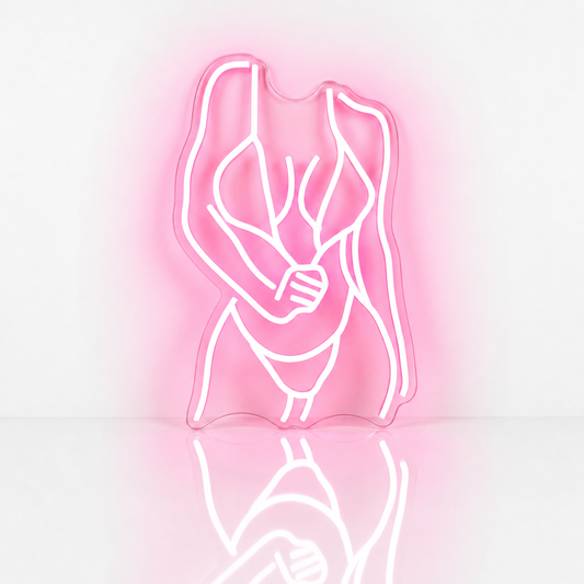 Néon LED Silhouette Femme | Enseigne Lumineuse Artistique | Support Acrylique & USB