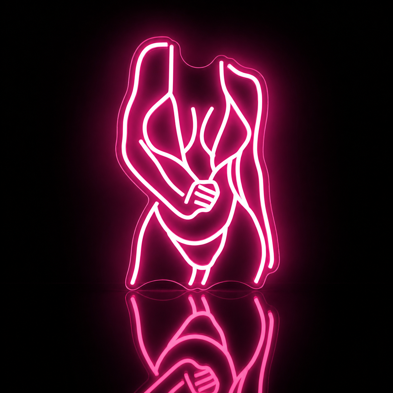 Néon LED Silhouette Femme | Enseigne Lumineuse Artistique | Support Acrylique & USB