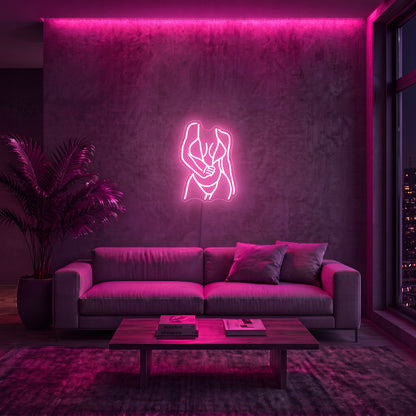 Néon LED Silhouette Femme | Enseigne Lumineuse Artistique | Support Acrylique & USB