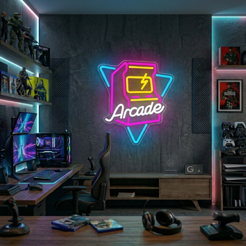 Néon LED Arcade | décoration salle de jeux rétro