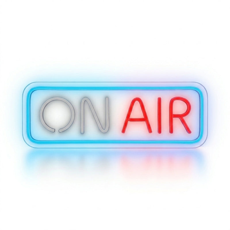 Néon LED On Air bleu rouge | décoration studio streaming