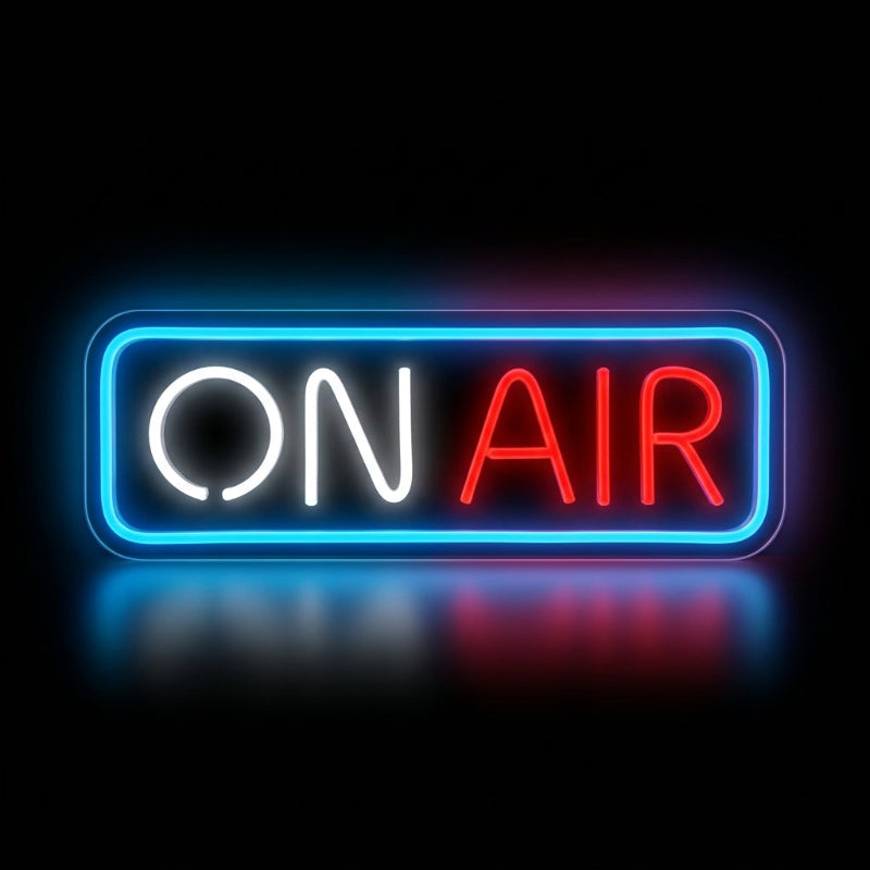 Néon LED On Air bleu rouge | décoration studio streaming