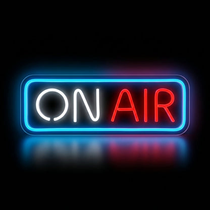 Néon LED On Air bleu rouge | décoration studio streaming