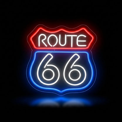 Néon LED Route 66 | décoration murale vintage