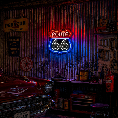 Néon LED Route 66 | décoration murale vintage