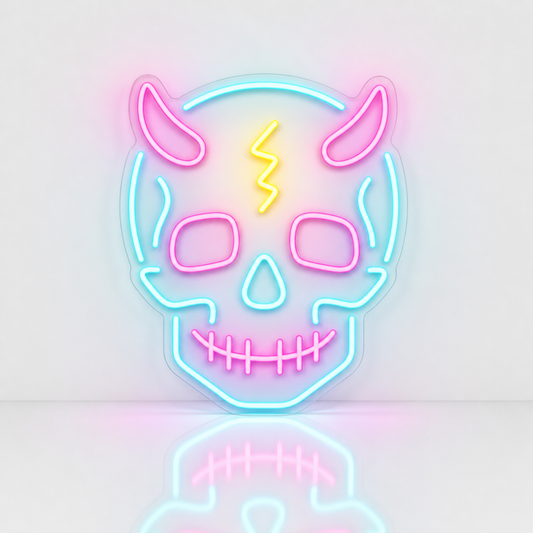 Néon LED décoratif Tête de mort | Décoration lumineuse