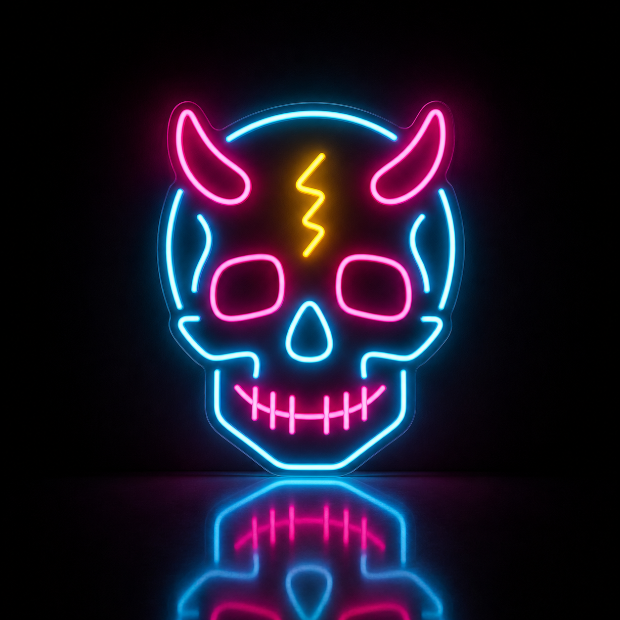 Néon LED décoratif Tête de mort | Décoration lumineuse