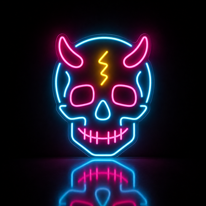 Néon LED décoratif Tête de mort | Décoration lumineuse