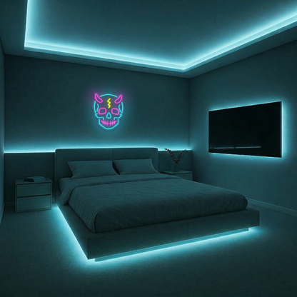 Néon LED décoratif Tête de mort | Décoration lumineuse