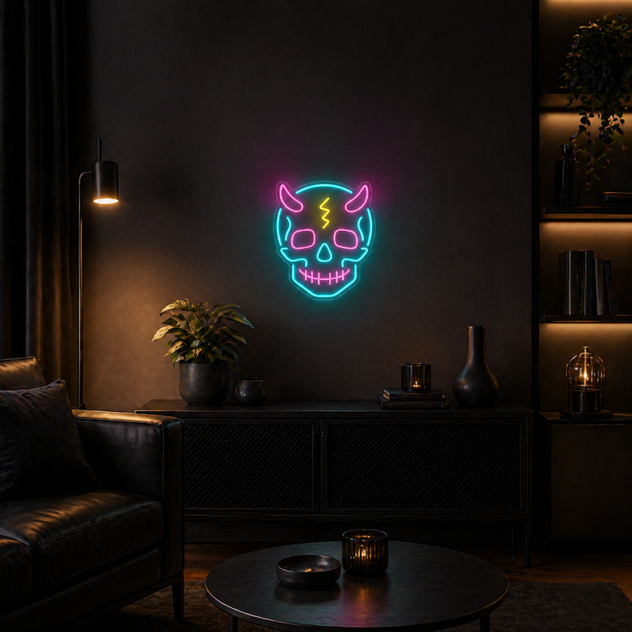 Néon LED décoratif Tête de mort | Décoration lumineuse