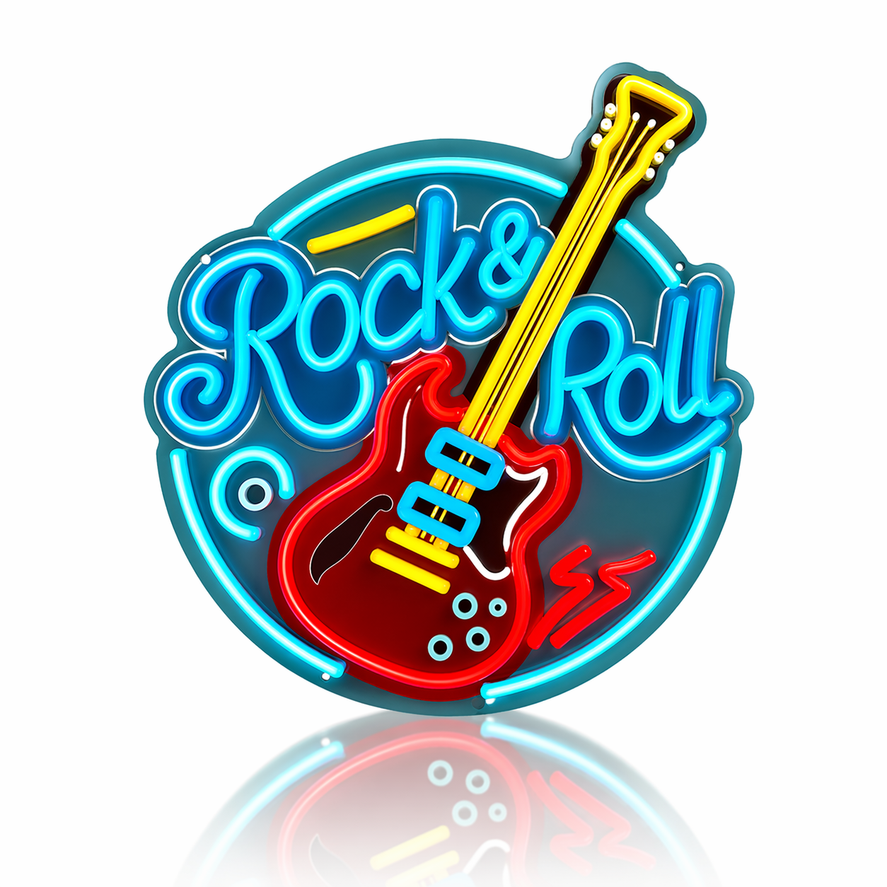 Néon LED guitare rock | décoration murale musique