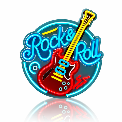 Néon LED guitare rock | décoration murale musique