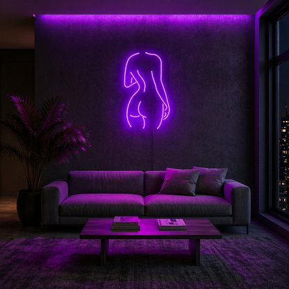 Néon LED silhouette féminine | décoration murale moderne