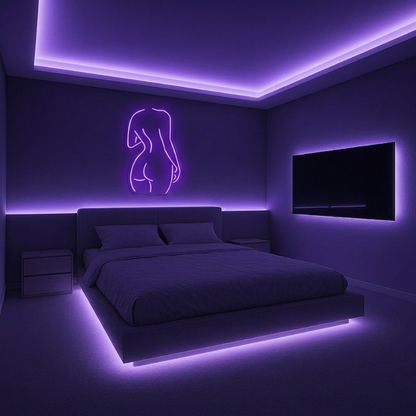 Néon LED silhouette féminine | décoration murale moderne