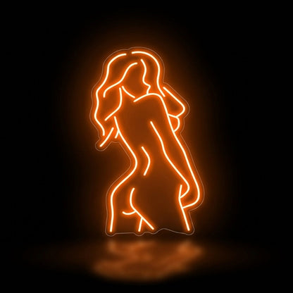 Néon LED silhouette féminine dos | décoration chambre et salon