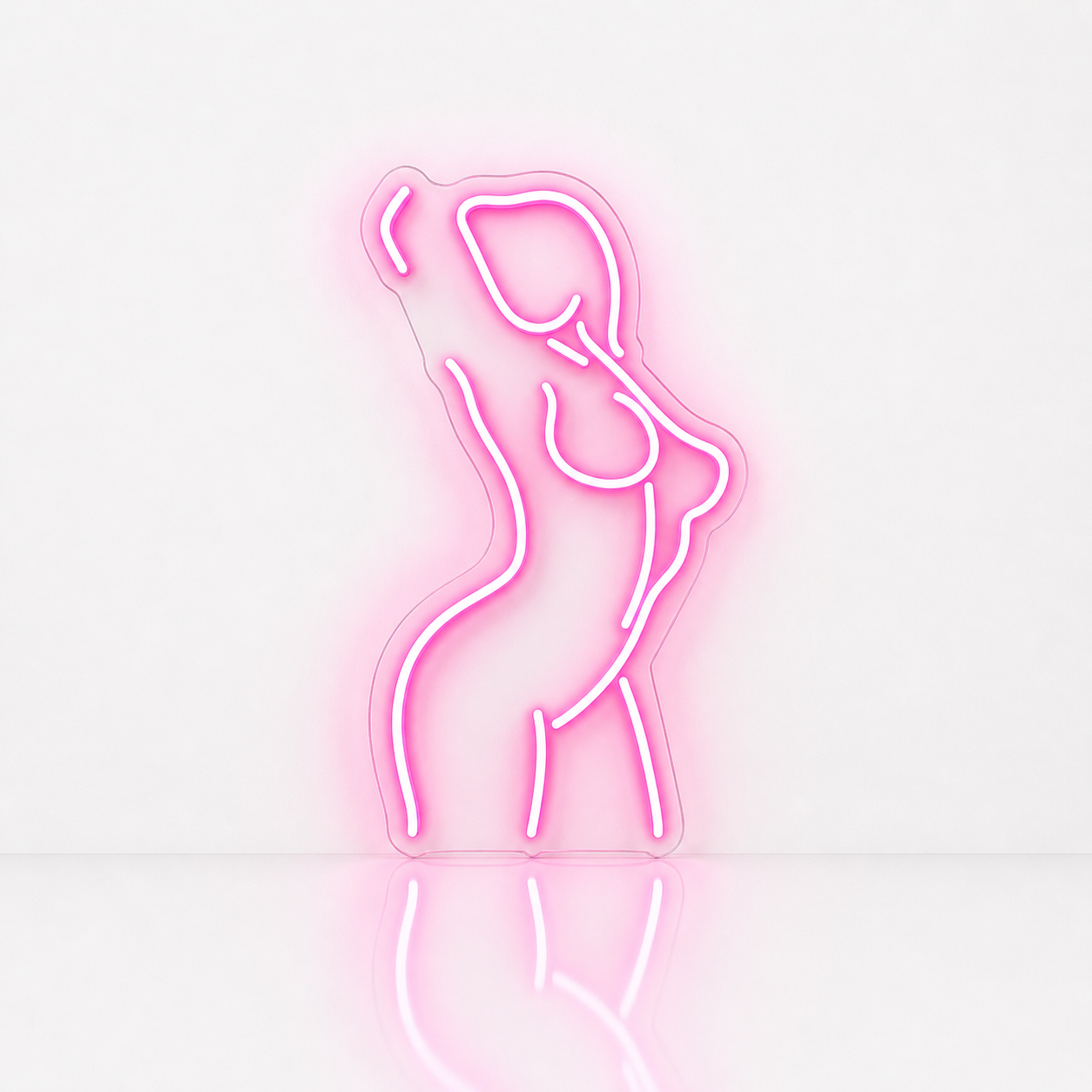 Néon LED silhouette femme face | décoration chambre moderne