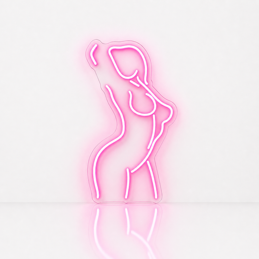 Néon LED silhouette femme face | décoration chambre moderne