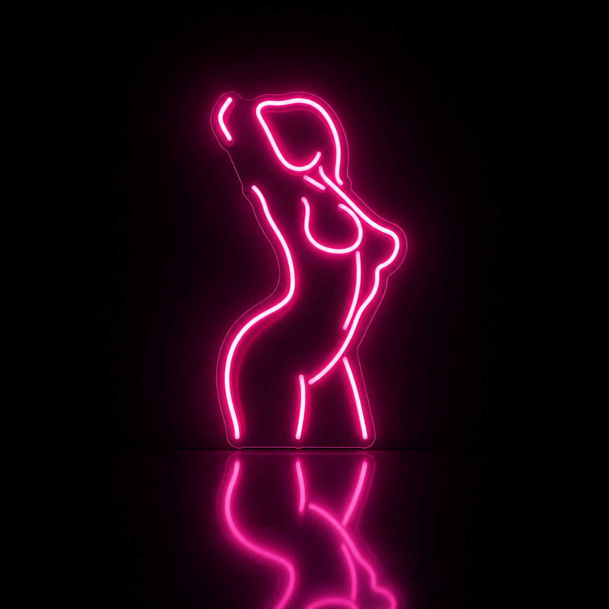 Néon LED silhouette femme face | décoration chambre moderne