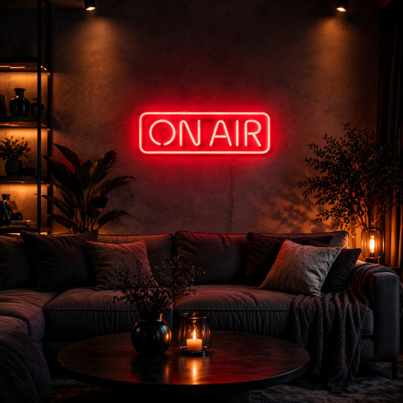 Néon LED On Air rouge | décoration studio streaming