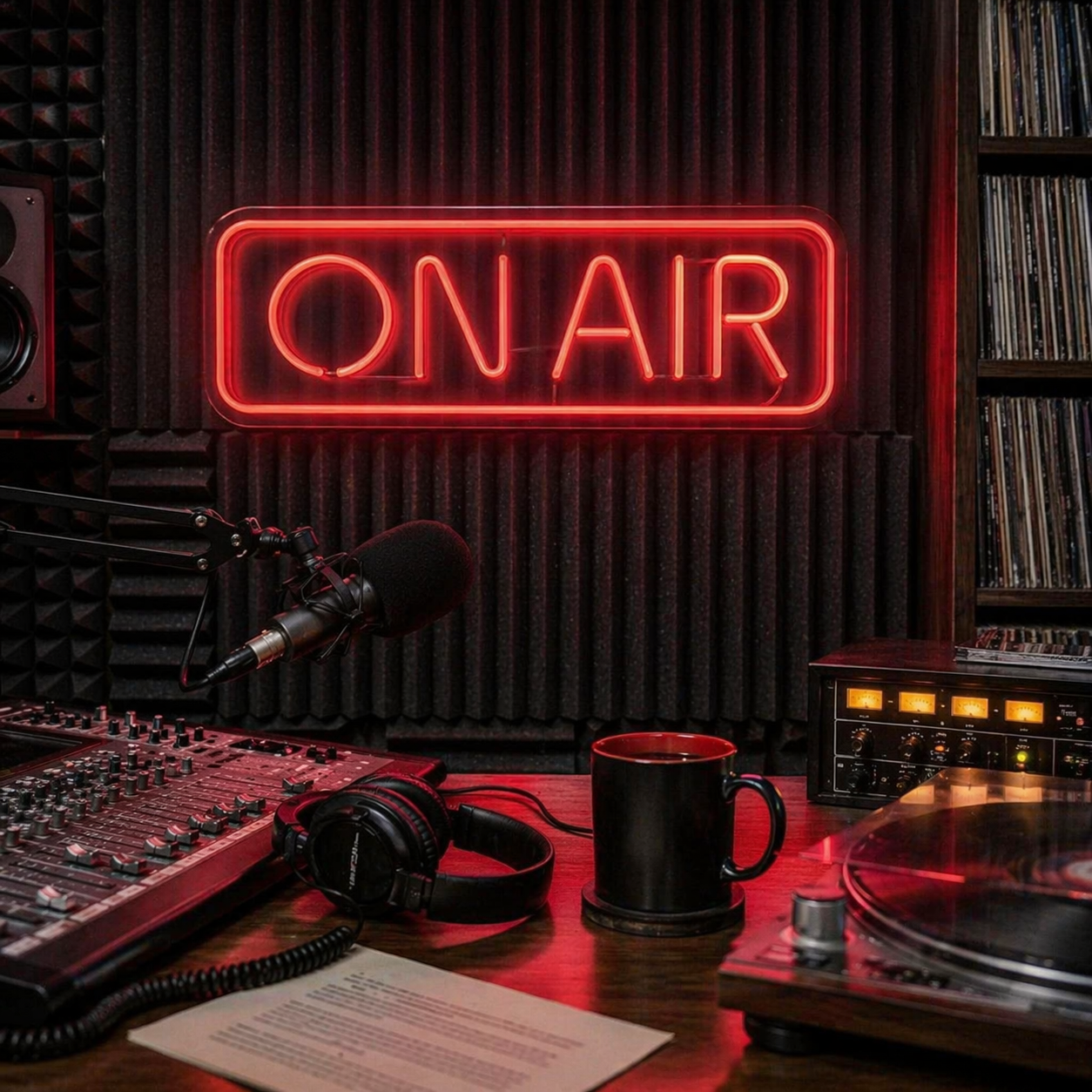 Néon LED On Air rouge | décoration studio streaming