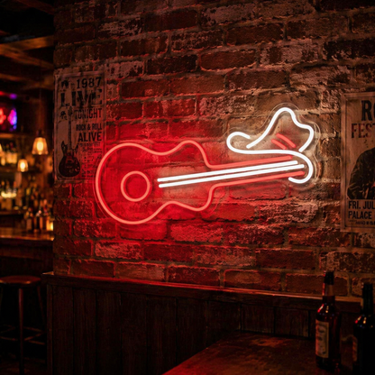 Néon LED guitare | décoration murale musique