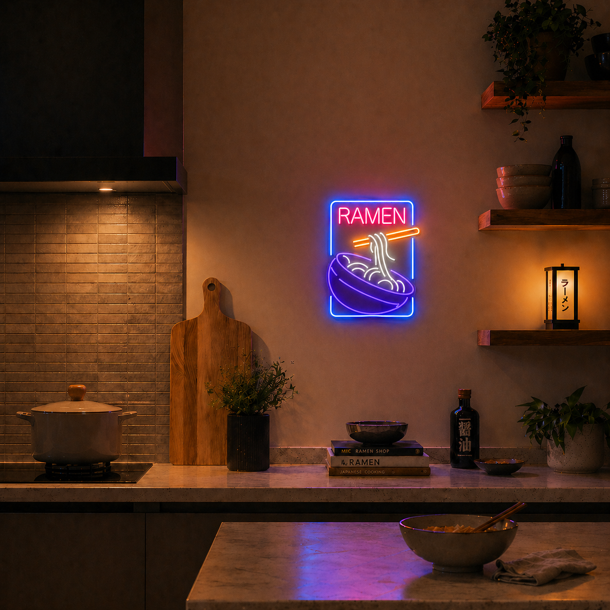 Néon LED bol ramen | décoration cuisine japonaise