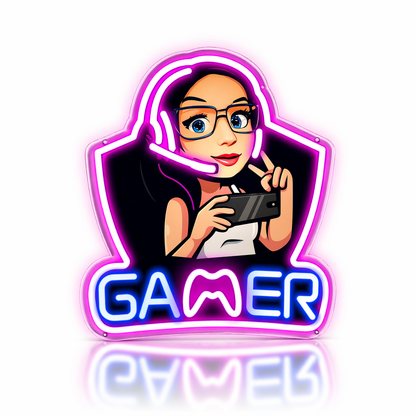 Néon LED Gamer Gameuse | décoration chambre gaming