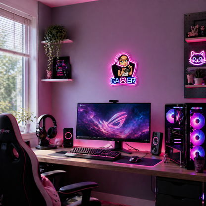 Néon LED Gamer Gameuse | décoration chambre gaming