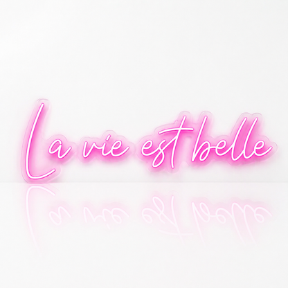 Néon LED C’est la Vie | Enseigne Lumineuse Design | Support Acrylique & Alimentation USB
