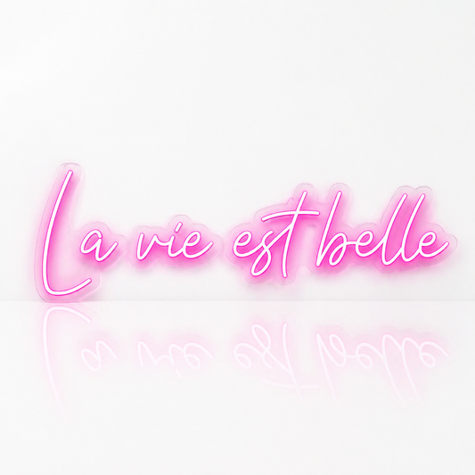 Néon LED C’est la Vie | Enseigne Lumineuse Design | Support Acrylique & Alimentation USB