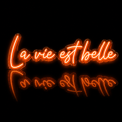 Néon LED C’est la Vie | Enseigne Lumineuse Design | Support Acrylique & Alimentation USB
