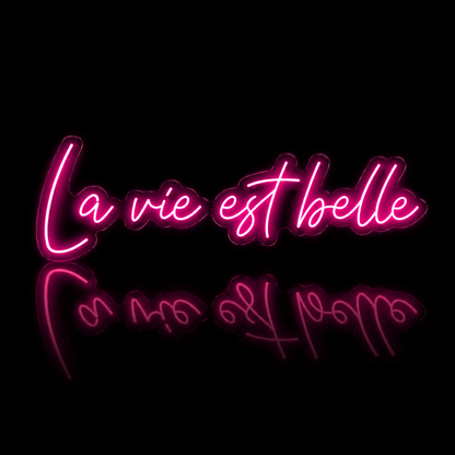 Néon LED C’est la Vie | Enseigne Lumineuse Design | Support Acrylique & Alimentation USB