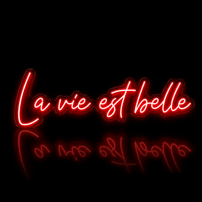 Néon LED C’est la Vie | Enseigne Lumineuse Design | Support Acrylique & Alimentation USB