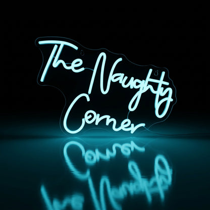 Néon LED The Naughty Corner | Enseigne Lumineuse Rouge | Intensité Variable & Support Acrylique