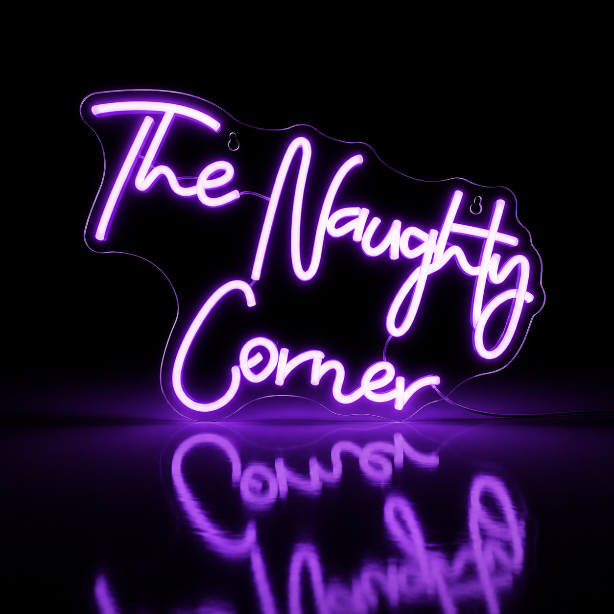 Néon LED The Naughty Corner | Enseigne Lumineuse Rouge | Intensité Variable & Support Acrylique